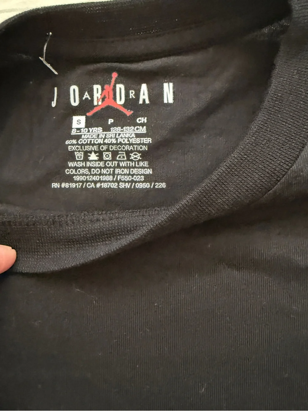 Jordan Black Short Sleeve Crew Tee with Mini Sneaker Patch